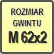 Piktogram - Rozmiar gwintu: M 62x2